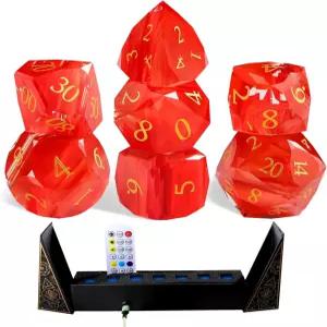 던전 앤 드래곤을 위한 7피스 다이아몬드 컷 주사위 세트 D RPG 테이블탑 게임 프리미엄 기프트 박스 및