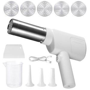 루이 핸드헬드 메이커 스틸 포함 자동 IN 누들 프레스 파스타 휴대용 3개 소시지 전기 커터와 튜브 기계 스테인리스 무선 스파게티용 스터핑 반죽 홈메이드