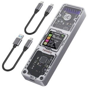판샹 SSD 인클로저, USB 3.2 Gen 2 (10 Gbps), M.2 NVME /SATA 어댑터 / 리더, 솔리드 스테이트 드라이브 외장 M 및 B+M 키와 크기 2230 2242 2260 2280 SSD, MD86 지원