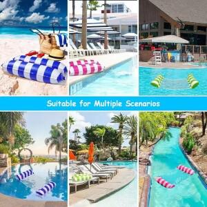 호환 접이식 에어매트 수영장 파티용 물놀이 해먹 PVC 스트라이프 물 위에 뜨는