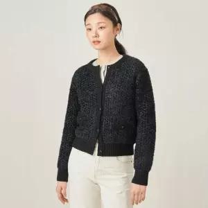 [백화점 정품] 빈폴 레이디스 트위드 메탈 라운드넥 가디건 카디건 네이비 BF585AC03R