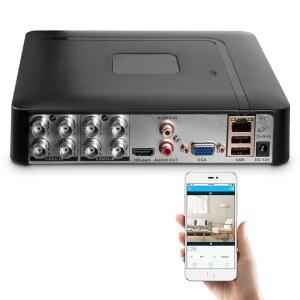 1080P 8CH 감시 DVR 레코더 H.265+ 독립형 6-in-1 CCTV 디지털 비디오 8채널 카메라 홈 시스템, 모바일 앱 및 PC 리모컨(하드 드라이브 없음)