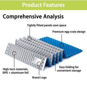 휴대용 접이식 계란판형 패드 두꺼운 알루미늄 호일 수면 매트 방습 단열 여행 캠핑용