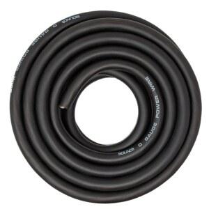 사운드박스 0 게이지 블랙 앰프 전원/접지 와이어 1/0 Ga 케이블, 25피트