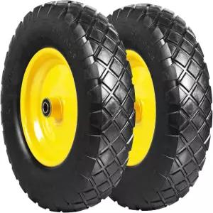 16인치 소일 고무 돌리 타이어 휠 정원 카트용 4.80/4.00-8인치 플랫 프리 휠바로우 0.6인치 베어링 핸드