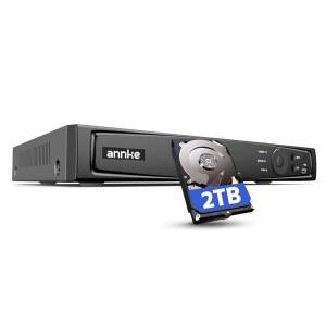 카메라용 ANKE 16 채널 NVR, 2TB 하드 드라이브 디스크가 장착된 16CH 12MP(4096 X 3072) 네트워크 비디오 레코더, 12MP / 8MP 6MP 5MP PoE IP 카메라 지원, 24/7 감시 녹화