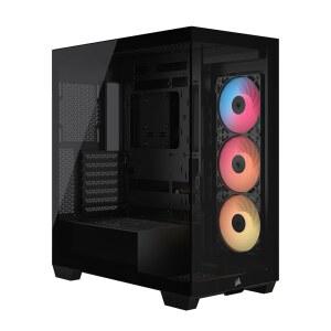 CORSAIR 3500X RS 리버스 팬 ARGB 미드 타워 PC 케이스 u2013 3X 프리 인스톨 팬, 글래스, 넓은 인테리어, GPU 안티색, 커넥션 마더보드 호환 블랙