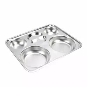 [하프클럽/브이와이]급식 원형 단체급식식판 스텐 식판 병원식판 4찬