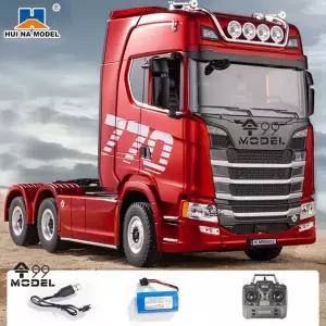 수집품 RC Huina 770S 원격 제어 트랙터 1/18 트럭 모델 4WD 라이트 사운드 RTR 자동차 장난감 선물