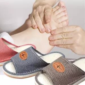 체크무늬 지압슬리퍼 건강한 발바닥지압 거실화 egt2+4VRi