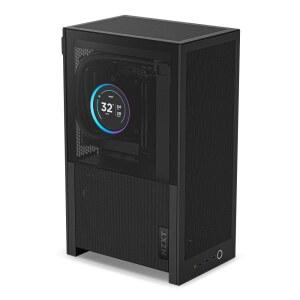 NZXT H2 Flow u2013 미니 ITX 20.7L 고풍량 PC 케이스 u2013에는 120mm 상단 팬 2개와 PCIe 5.0 라이저 케이블 331mm GPU 280mm 라디에이터 블랙이 포함되어 있습니다