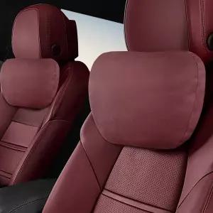 에리비스 1팩 카 헤드레스트 포르쉐 마칸 카이엔 911 718 파나메라 타이칸 액세서리용 스웨이드 조절 가능