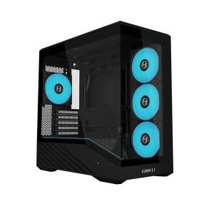 리안 리 벡터 V100 미니 마이크로 폼 팩터 컴팩트 PC 케이스, 사전 설치, 4 x 120mm ARGB PWM 팬, 강화 유리, 서포트 백셋-커넥트 마이크로-ATX, 415mm GPU, 360mm 라디에이터 - 블랙(V100RMIX)