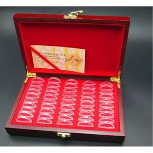 동전수집케이스 코인 미니 스펀지내장 보관 받침대 외국동전 받침 컬렉션북 기념 호두색