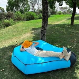 호환 야외용 휴대용 에어 소파  베개 포함  물놀이  해변  잔디밭  공원에서 사용 가능한 접이식 침대/슬리