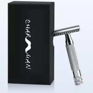 CHARMMAN 클래식 양날 안전 면도기 순수 구리 손잡이 1개 + 슈퍼 스테인리스 스틸 날 10개