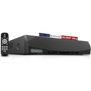 카메라 시스템용 4K / 8.0 메가픽셀 PoE 네트워크 비디오 레코더, 최대 16 x 8MP IP NVR, 실외 감시 시스템 지원