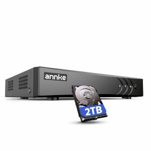 ANKE 3K Lite 8CH 디지털 비디오 레코더, H.265+ 하이브리드 5-in-1 DVR 및 AI 인간/차량 감지, 가정용 비즈니스 감시용 / 5MP 4MP 2MP TVI AHD CVI CVBS 카메라, 2TB HDD 포함
