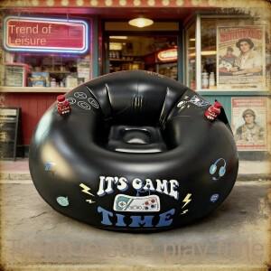 호환 풍선 소파 의자  야외 음악 축제 발코니용  휴식 성인용 검정색 원형 빈백