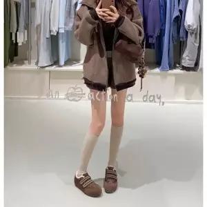 엘럽 여자 울 캐주얼 라쿤 슈즈 캔버스화 자수 키높이 버켄 원템5