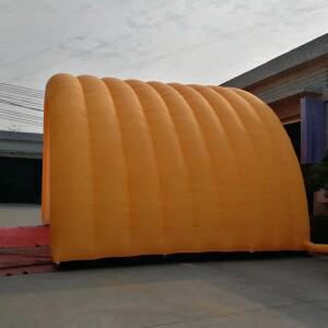 호환 거대 아치형 10x6x5m 오렌지색 풍선 무대 커버 텐트  이중층 에어돔 마키  야외  쇼용