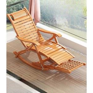 접이식 대나무 흔들 흑호두색긴 원목흔들의자 안락의자 일광욕 컬러 리클라이너 우드체어