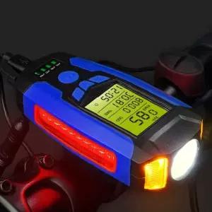 사이클 디지털 계기판 통합 조명 전면등 경적 속도측정 야간주행 안전장치