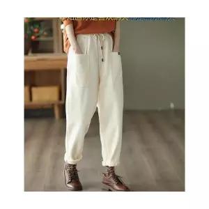 EAMT 여자 9부 바지 니트 슬림 기모 빈티지 캐주얼 추동 도톰팬츠 후드 배기팬츠 빅포켓 EUNG3