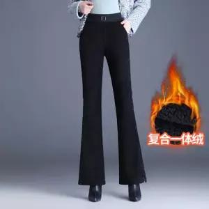 EAMT 여친 팬츠 롱 허리 밴딩 기모팬츠 슬림 플레어 9부 EUNG3