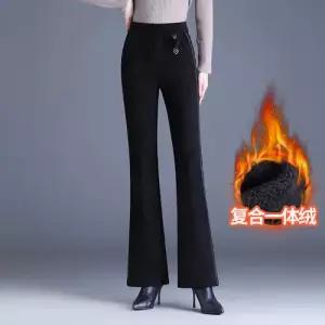 EAMT 여친 팬츠 롱 겨울 밴딩 허리 기모팬츠 슬림 플레어 9부 EUNG3