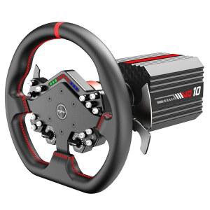 PXN VD10 + W DS R2 레이싱 휠 번들 - 게이밍 스티어링 휠이 장착된 다이렉트 드라이브 베이스, 10Nm 포스 피드백, 프로페셔널 서보 모터 PC 윈도우용 심 세트