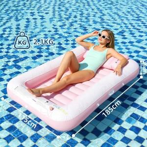 호환 더블 사이즈 에어매트 베개 포함 성인용 등받이 PVC 워터파크 일광욕 풀 라운저 플로팅 매트