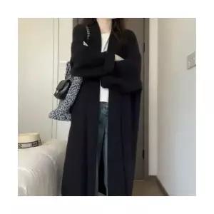 여사친 블랙 롱 니트 아우터 코트 봄가을 롱가디건 가디건 OP3