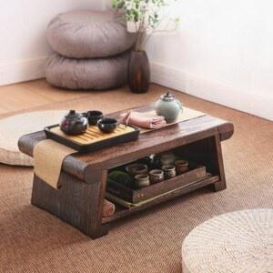 원목 테이블 접이식 좌탁 거실 베란다 낮은 커피 티 다도 인테리어 찻상