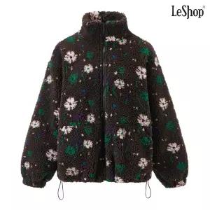 르샵 플라워 양털 시어링 플리스 집업 퍼 자켓 DP4JK017A