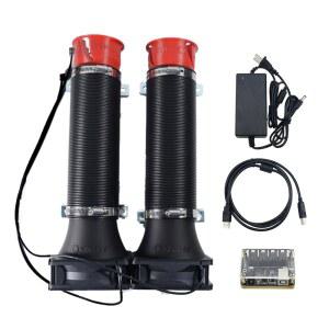 오보키들리야모르 2PCS 업그레이드된 터빈 II 흡기 파이프 바람 감지 시뮬레이터 속도 변경, / 쓰러스마스터 파나텍 G923 G920 G29 (빨간색-1)용 레이싱 게임 PC USB