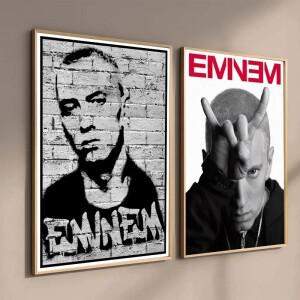 호환 에미넴 포스터 8 마일 힙합 랩퍼 가수 캔버스 회화 홈 장식 벽 예술 거실 침실