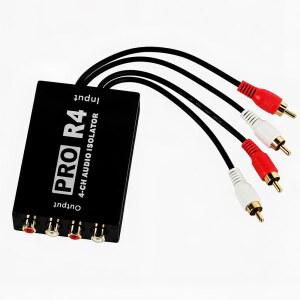 4채널 RCA 접지 루프 솔레이터, 노이즈 필터, Hum 엘리미네이터, 하이파이 차량 및 홈 오디오(PRO R4)를 위한 베이스 손실 없음