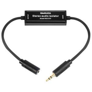 자동차 및 가정용 오디오 시스템 골드 코팅 AUX 험 엘리미네이터(WD-AUX-미니 S012S)를 위한 WisWDa 3.5mm 미니 소음 필터 알루미늄 합금 쉘 접지 루프 차단기