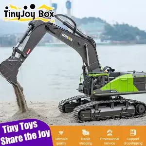 수집품 RC HUINA 1593 114 합금 굴삭기 22CH 대형 트럭 원격 제어 트랙 엔지니어링 자동차 장난감 남아용