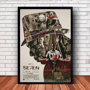 호환 일곱 1995 영화 캔버스 벽 아트 인쇄 포스터 빈티지 장식 그림 현대 홈 선물 Unframed