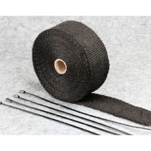 이중 연통 오토바이 화이트 내열천 불티방지캡 벨트 이중연통 후단 단열 머플러 배기관 1.