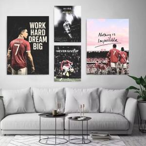 호환 유명한 축구 농구 선수 스포츠 동기 부여 명언 레트로 포스터 캔버스 그림 벽 예술 사진 홈룸 장식