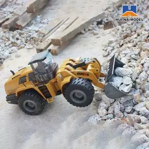 수집품 RC Huina 1583 114 불도저 무선 조종 엔지니어링 로딩 22CH 합금 금속 2.4Ghz 자동차 장난감 남아용