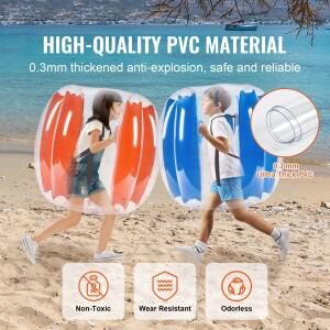 호환 SucceBuy 2팩 2/3FT 인플레이터블 범퍼 볼 바디 스모우르 청소년용 내구성 PVC 휴먼 햄스터 버블