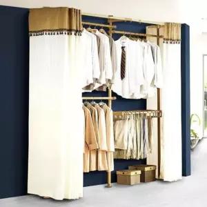 벽 원룸행거 천장 넓은 우드 커튼형 드레스룸 왕자 원목