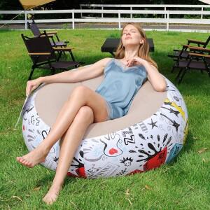 호환 1개 에어펌프 포함 풍선형 빈백 의자  야외 캠핑  잔디밭  파티오휴식휴대용  소파 라운저