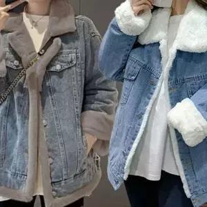 제이큐 코트 간절기 트렌디룩 안감 퍼 데님 점퍼 자켓 LD571