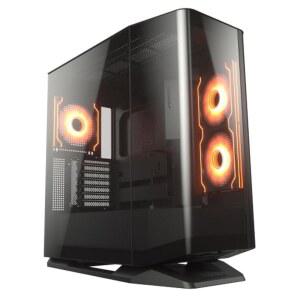 CUGAR FV270 RGB 미드타워 E-ATX 케이스, 420mm GPU 지원, 내장 ARGB PWM 팬, Breath Streams, 프리즘 오브 라이트, 허브, 필터 가드, 툴리스 브래킷, 센터 스테이지, 케이블 관리(RGB, 블랙)
