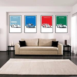 호환 레트로 레이싱 GTR 자동차 빈티지 스포츠카  벽 예술  HD 캔버스 인쇄 포스터  집  방 사무실  장식